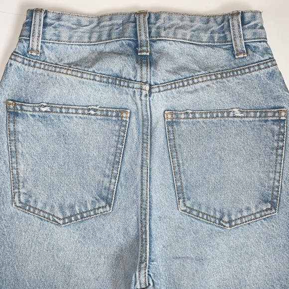 Zara Denim Lightwash High-Rise Frayed Ripped Jeans Bootcut Flare Distressed 0 - Picture 7 of 9